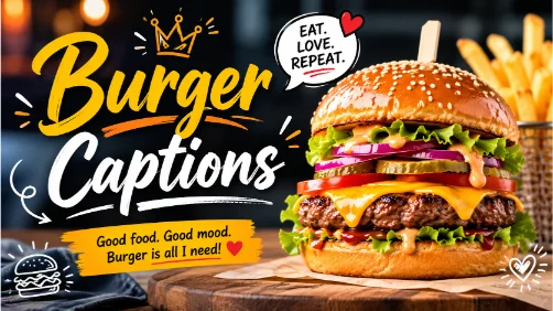 Juicy Burger Captions make Feed Sizzle